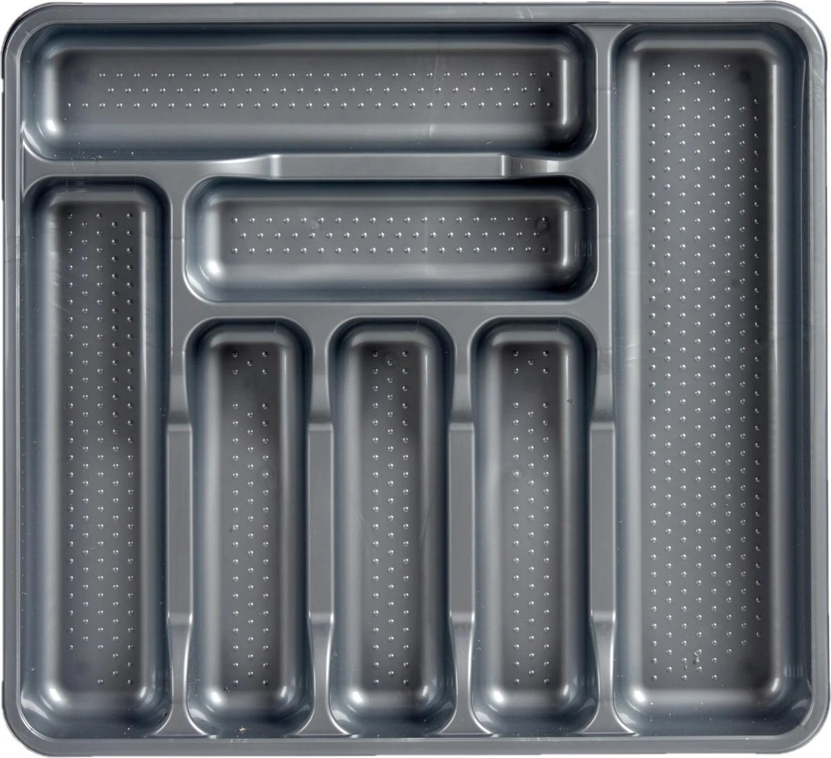 Kunststof Bestekbak/bestekhouder 7-vaks Grijs 42 X 39 Cm - Keukenlade/besteklade Inzetbakken 1 Kunststof Bestekbak/bestekhouder 7-vaks Grijs 42 X 39 Cm - Keukenlade/besteklade Inzetbakken