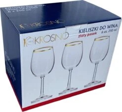 Krosno Wijnglas Goldline - 25 Cl - Transparant Goud - 6 Stuk(s) -Huishoudelijk Serviesgoed 1200x1102