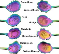 Fako Bijoux® - Bloemen Lepels Set - Theelepel / Koffielepel - 12cm - Regenboog - 8 Stuks 6 Fako Bijoux® - Bloemen Lepels Set - Theelepel / Koffielepel - 12cm - Regenboog - 8 Stuks -Huishoudelijk Serviesgoed 1200x1113 2
