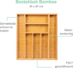 Bamboe Bestekbak Van Coninx 41x47cm | Besteklade | Bestekhouder | Opbergbak | Duurzaam | Voor Laden Van 47cm Diep -Huishoudelijk Serviesgoed 1200x1118 3