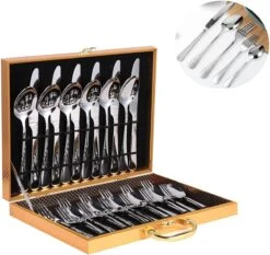 Grandlux Bestekset 6 Persoons 30-delig - Zilver Bestek - Messen, Vorken, Lepels - Cutlery Set - RVS -Huishoudelijk Serviesgoed 1200x1132