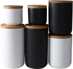 Voorraadpotten Keramiek - Suikerpot 3 Stuks - Deksel Bamboe - Luchtdict Voorraadbussen Potten - Wit 9 Voorraadpotten Keramiek - Suikerpot 3 Stuks - Deksel Bamboe - Luchtdict Voorraadbussen Potten - Wit -Huishoudelijk Serviesgoed 1200x1133 8
