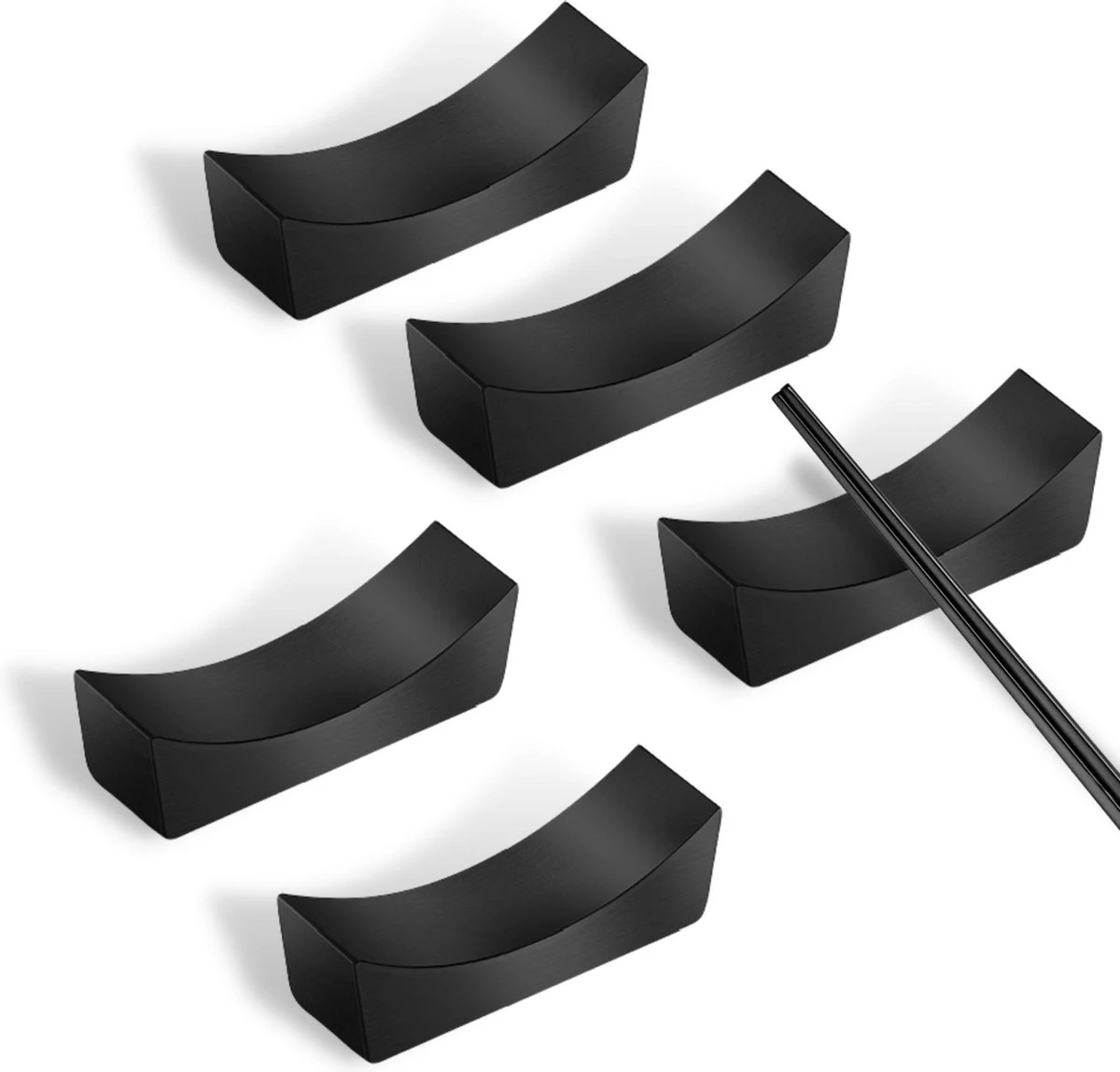 House Of Husk Eetstokjes Houder Set - Chopstick Holder - Zwart - Sushi Servies - RVS - 5 Stuks 1 House Of Husk Eetstokjes Houder Set - Chopstick Holder - Zwart - Sushi Servies - RVS - 5 Stuks