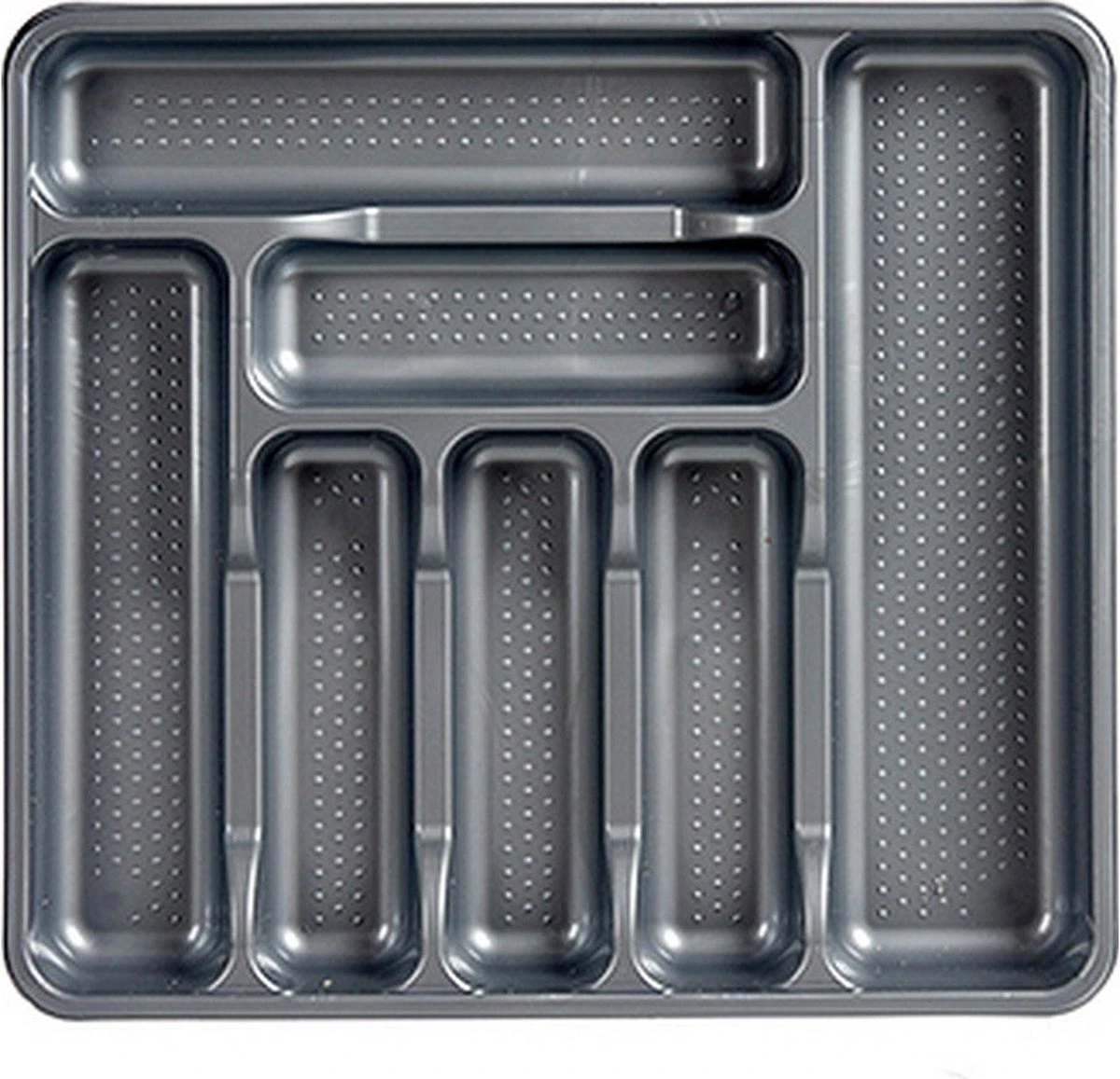 Kunststof Bestekbak/bestekhouder 7-vaks Grijs 42 X 39 Cm - Keukenlade/besteklade Inzetbakken 5 Kunststof Bestekbak/bestekhouder 7-vaks Grijs 42 X 39 Cm - Keukenlade/besteklade Inzetbakken - Afbeelding 5