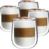 Luxe Dubbelwandige Koffieglazen - Cappuccino Glazen - Dubbelwandige Theeglazen - 350 ML - 4 Stuks