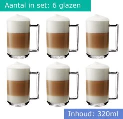 Luxe Latte Macchiato Glazen - Koffieglazen - Cappuccino Glazen - Latte Glazen - 320 ML - Set Van 6 -Huishoudelijk Serviesgoed 1200x1163 1
