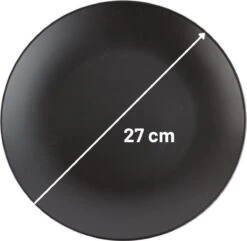 Orange85 Bordenset - Dinerbord - Borden - Plat - Set Van 6 - Mat Zwart - Diameter 27cm - Aardewerk - Servies -Huishoudelijk Serviesgoed 1200x1170 10