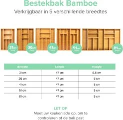 Coninx Bestekbak Bamboe 36CM Breed - Besteklade - Opbergbak - Duurzaam - Voor Laden Vanaf 47cm Diep -Huishoudelijk Serviesgoed 1200x1171 1