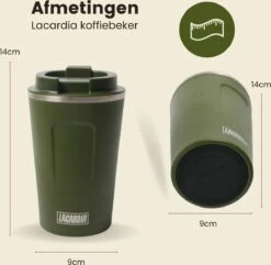 LaCardia Koffiebeker To Go Premium Groen – Thermosbeker – Theebeker – 380ML – Herbruikbaar -Huishoudelijk Serviesgoed 1200x1171 10