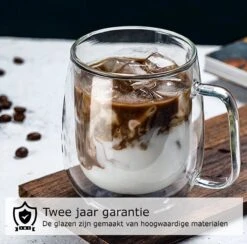 Dubbelwandige Koffieglazen Met Oor - Cappuccino Glazen - Dubbelwandige Theeglazen - 300 ML - 4 Stuks -Huishoudelijk Serviesgoed 1200x1186 5