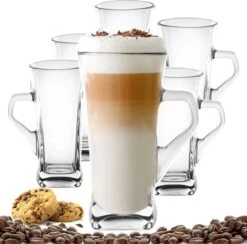 Luxe Latte Macchiato Glazen - Irish Coffee Glazen - Latte Glazen - 330 ML - 6 Stuks