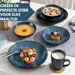 Serviesset – 16 Delig – 4 Persoons – Porselein - Luxe - Blauw -Huishoudelijk Serviesgoed 1200x1188 5