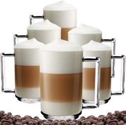 Luxe Latte Macchiato Glazen - Koffieglazen - Cappuccino Glazen - Latte Glazen - 320 ML - Set Van 6