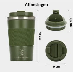Castagnola Design RVS Koffiebeker To Go - Groen - 380ml - Thermosbeker - Theebeker -Huishoudelijk Serviesgoed 1200x1191 15