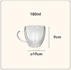 OTIX Dubbelwandige Koffieglazen - Koffiekopjes - 180 Ml - Set Van 4 - Transparant - Latte Macchiato Glazen -Huishoudelijk Serviesgoed 1200x1195 21