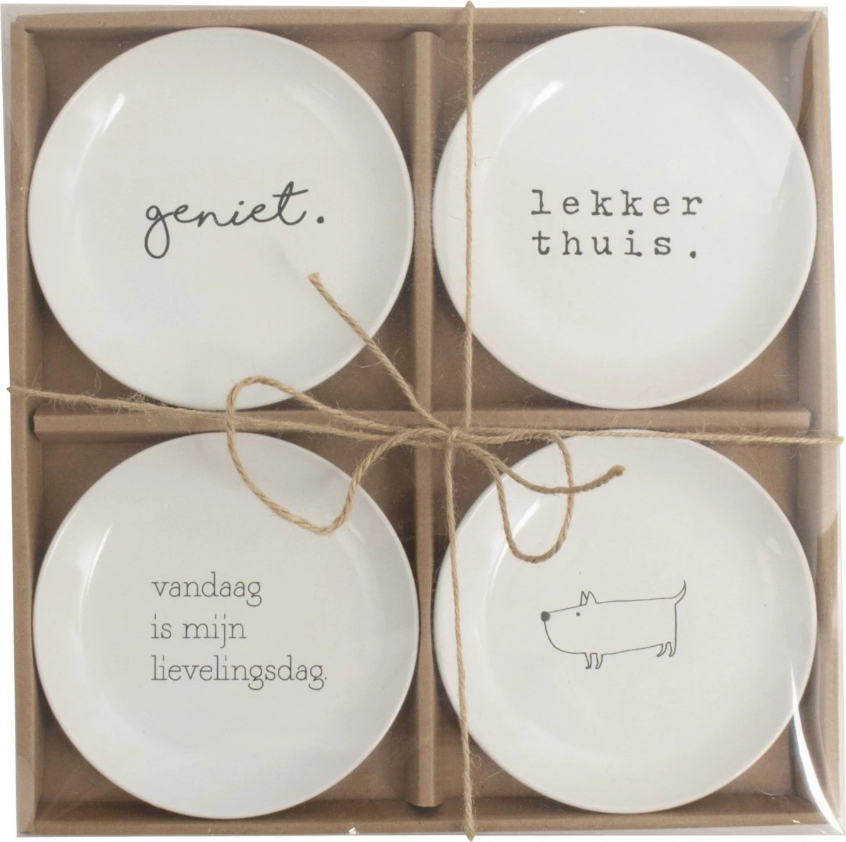Gusta - Gebaksbordjes - ø 15 Cm - Set 4 Stuks - Porselein - Wit 2 Gusta - Gebaksbordjes - ø 15 Cm - Set 4 Stuks - Porselein - Wit - Afbeelding 2