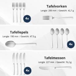 Veluw Bestekset 4 Persoons - Barcelona Bestekset 24 Delig - RVS 18/0 -Huishoudelijk Serviesgoed 1200x1195 5