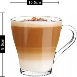 Koffieglas - Theeglazen – Cappuccino Glazen - Latte Macchiato Glazen - 270ML - Set Van 6 -Huishoudelijk Serviesgoed 1200x1196 10