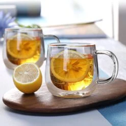 House Of Husk 2 Stuks Dubbelwandige Glazen Met Oor - Koffieglazen - Theeglazen - 300ML - 2 Stuks - Latte Macchiato & Cappuccino Glazen - -Huishoudelijk Serviesgoed 1200x1198 20