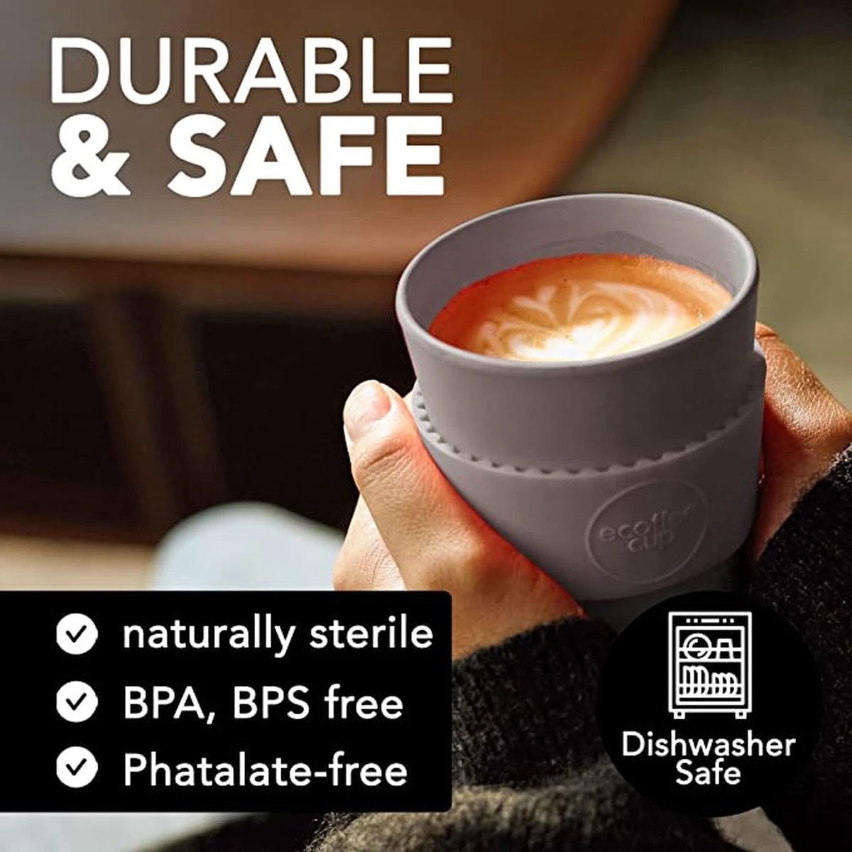 Ecoffee Cup Kerr & Napier 14oz/400ml - Anti Drup - Vegan - Cadeau - Verjaardag - Geschenk- Kados 7 Ecoffee Cup Kerr & Napier 14oz/400ml - Anti Drup - Vegan - Cadeau - Verjaardag - Geschenk- Kados - Afbeelding 7