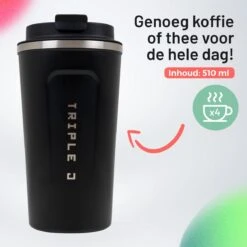 Triple J® Koffiebeker To Go - Thermosbeker - BPA & Lekvrij - 510ml - Zwart -Huishoudelijk Serviesgoed 1200x1200 1067