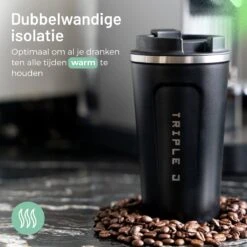 Triple J® Koffiebeker To Go - Thermosbeker - BPA & Lekvrij - 510ml - Zwart -Huishoudelijk Serviesgoed 1200x1200 1069