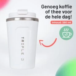 Triple J® Koffiebeker To Go - Thermosbeker - BPA & Lekvrij - 380ml - Wit 10 Triple J® Koffiebeker To Go - Thermosbeker - BPA & Lekvrij - 380ml - Wit -Huishoudelijk Serviesgoed 1200x1200 1080