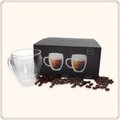 OTIX Dubbelwandige Koffieglazen - Koffiekopjes - 180 Ml - Set Van 4 - Transparant - Latte Macchiato Glazen
