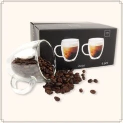 OTIX Dubbelwandige Koffieglazen - Koffiekopjes - 180 Ml - Set Van 4 - Transparant - Latte Macchiato Glazen -Huishoudelijk Serviesgoed 1200x1200 1217
