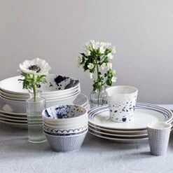 Royal Doulton Pacific - 6x Mok / Beker - Porselein - Wit / Blauw - 450 Ml - Set Van 6 Mokken -Huishoudelijk Serviesgoed 1200x1200 1225