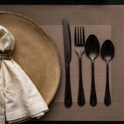 OEC Kitchen Bestekset 36-delig - Zwart - 6 Persoons - Steakmessen - Messen - Vorken - Lepels - RVS -Huishoudelijk Serviesgoed 1200x1200 123