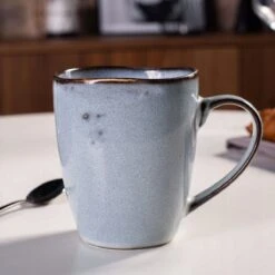 Koffiekopjes - Cappuccino Kop - Theemok - Koffiebeker - Blauw - 320ml - Set Van 6 -Huishoudelijk Serviesgoed 1200x1200 1238