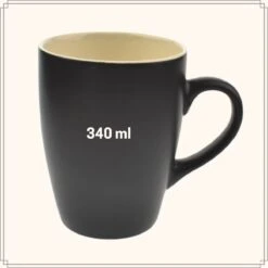 OTIX Koffiekopjes - Met Oor - Set Van 6 - Theekoppen - 340ml - Zwart - Keramiek -Huishoudelijk Serviesgoed 1200x1200 1277