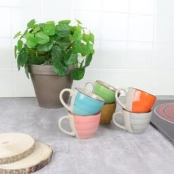 Orange85 Espresso Kopjes - Koffie - Set Van 6 - Meerdere Kleuren - 100 Ml - Aardewerk - Glazen - Met Oor - Koffiekopjes -Huishoudelijk Serviesgoed 1200x1200 1281