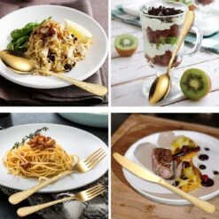 40-delige RVS Snakeskin Bestekset- Geschikt Voor8-personen -trendy Design-goud -Huishoudelijk Serviesgoed 1200x1200 129