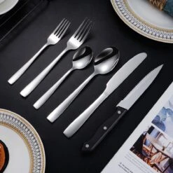 Deleca 12 Persoons Bestekset (72-delig) - Lepels, Messen, Vorken & Steakmessen - Vaatwasserbestendig - Zilver / RVS -Huishoudelijk Serviesgoed 1200x1200 132
