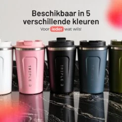 Triple J® Koffiebeker To Go - Thermosbeker - BPA & Lekvrij - 380ml - Groen -Huishoudelijk Serviesgoed 1200x1200 1348