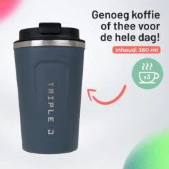 Triple J® Koffiebeker To Go - Thermosbeker - BPA & Lekvrij - 380ml - Blauw -Huishoudelijk Serviesgoed 1200x1200 1359