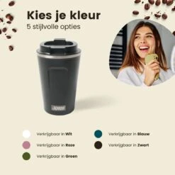 LaCardia Koffiebeker To Go Premium Zwart – Thermosbeker – Theebeker – 380ML – Herbruikbaar -Huishoudelijk Serviesgoed 1200x1200 1402