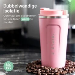 Triple J® Koffiebeker To Go - Thermosbeker - BPA & Lekvrij - 510ml - Roze -Huishoudelijk Serviesgoed 1200x1200 1419