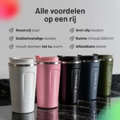 Triple J® Koffiebeker To Go - Thermosbeker - BPA & Lekvrij - 510ml - Roze -Huishoudelijk Serviesgoed 1200x1200 1421