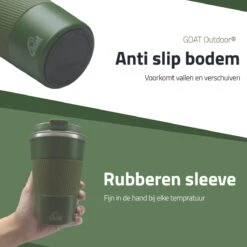 GOAT Outdoor RVS Koffiebeker To Go - Thermosbeker - Theebeker - Reisbeker - Lekvrij - 380ml - Groen -Huishoudelijk Serviesgoed 1200x1200 1440