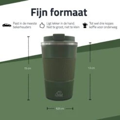 GOAT Outdoor RVS Koffiebeker To Go - Thermosbeker - Theebeker - Reisbeker - Lekvrij - 380ml - Groen -Huishoudelijk Serviesgoed 1200x1200 1441