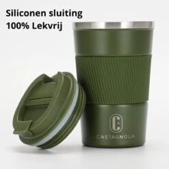 Castagnola Design RVS Koffiebeker To Go - Groen - 380ml - Thermosbeker - Theebeker -Huishoudelijk Serviesgoed 1200x1200 1510