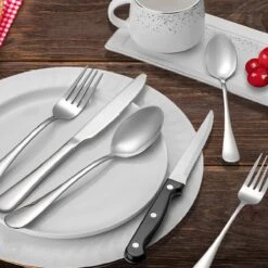 Achaté Bestekset 6 Persoons - 36-delig - RVS - Lepels, Messen, Vorken En Steakmessen - Hoogwaardige Kwaliteit - Vaatwasser Bestendig - Zilver 13 Achaté Bestekset 6 Persoons - 36-delig - RVS - Lepels, Messen, Vorken En Steakmessen - Hoogwaardige Kwaliteit - Vaatwasser Bestendig - Zilver -Huishoudelijk Serviesgoed 1200x1200 159