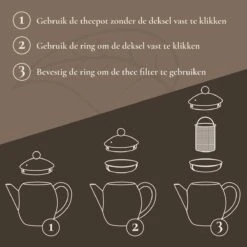 T&C Theepot Met Filter En Dubbelwandig - 1,2L - Matte Grijs -Huishoudelijk Serviesgoed 1200x1200 1611