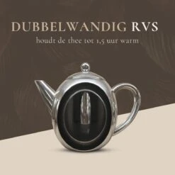 T&C Theepot Met Filter En Dubbelwandig - 1,2L - Matte Grijs -Huishoudelijk Serviesgoed 1200x1200 1614