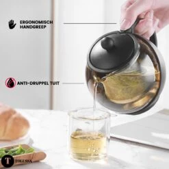 Tolussa Premium Theepot Glas Met Filter - 1.25L - Zwart - Isolerend - Lekt Niet -Huishoudelijk Serviesgoed 1200x1200 1626