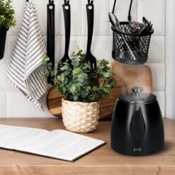 Vaja® Camille Theepot Zwart Met Filter - 1 Liter - RVS - Dubbelwanding -Huishoudelijk Serviesgoed 1200x1200 1642