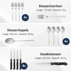 Veluw Bestekset 4 Persoons - Barcelona Bestekset 24 Delig - RVS 18/0 -Huishoudelijk Serviesgoed 1200x1200 167